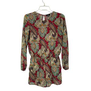 Lucca Women's Burgundy Long Sleeve Romper